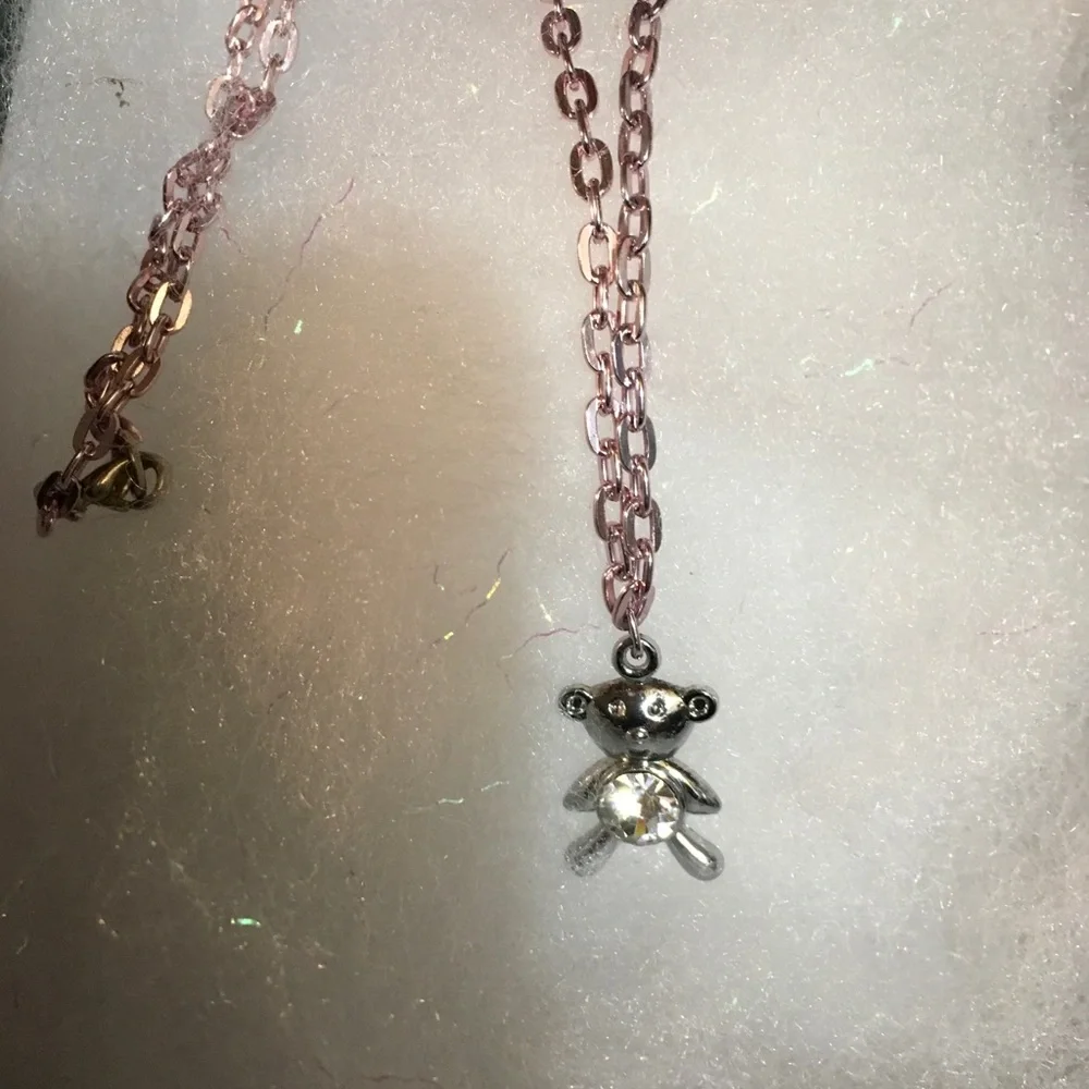 Rosegold Necklace with Teddy Bear & Cubic Zirconia